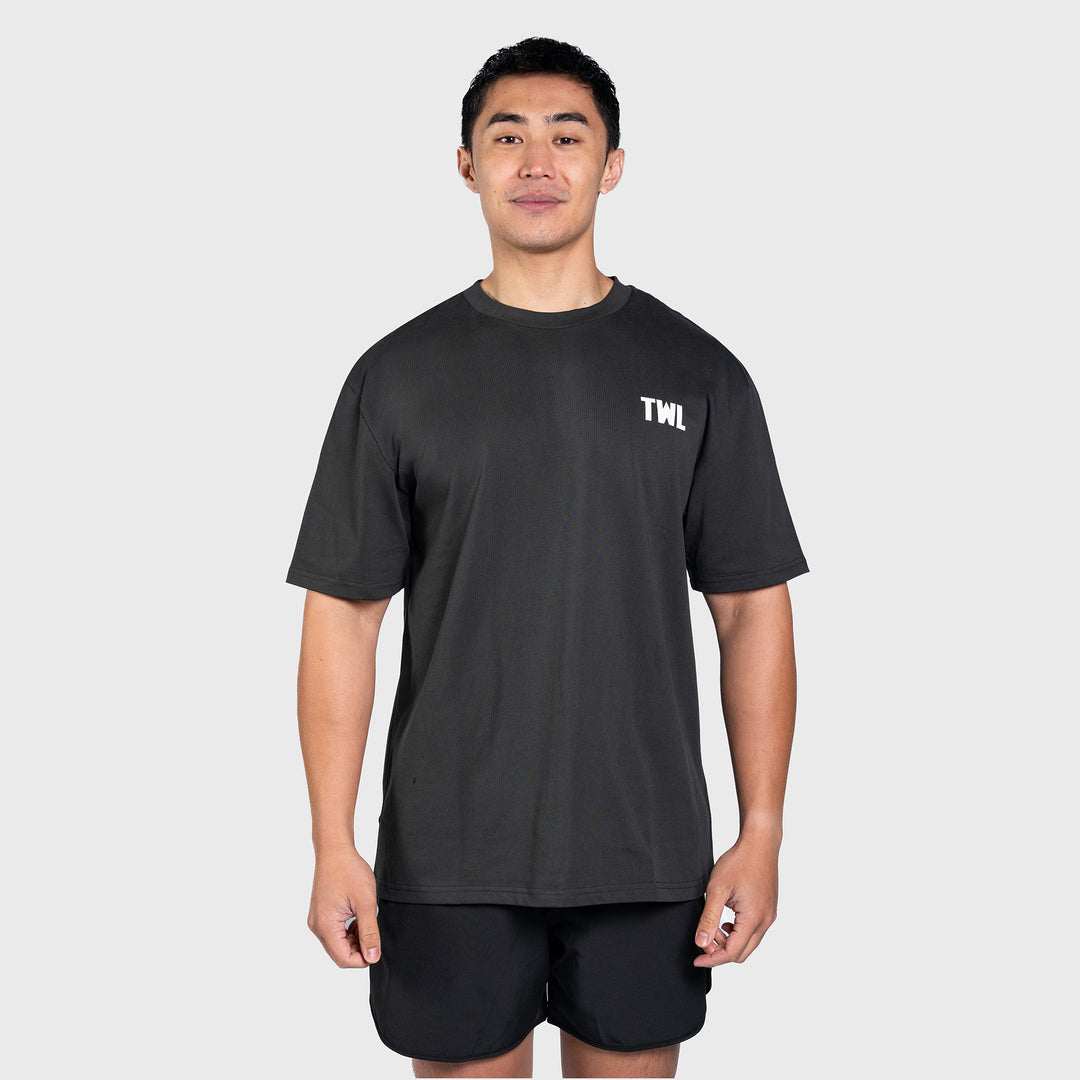 TWL - LIFESTYLE OVERSIZED T-SHIRT - SHAKER & PRs - WASHED BLACK