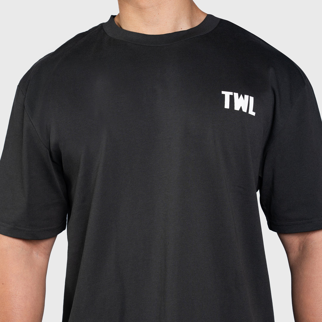 TWL - LIFESTYLE OVERSIZED T-SHIRT - SHAKER & PRs - WASHED BLACK