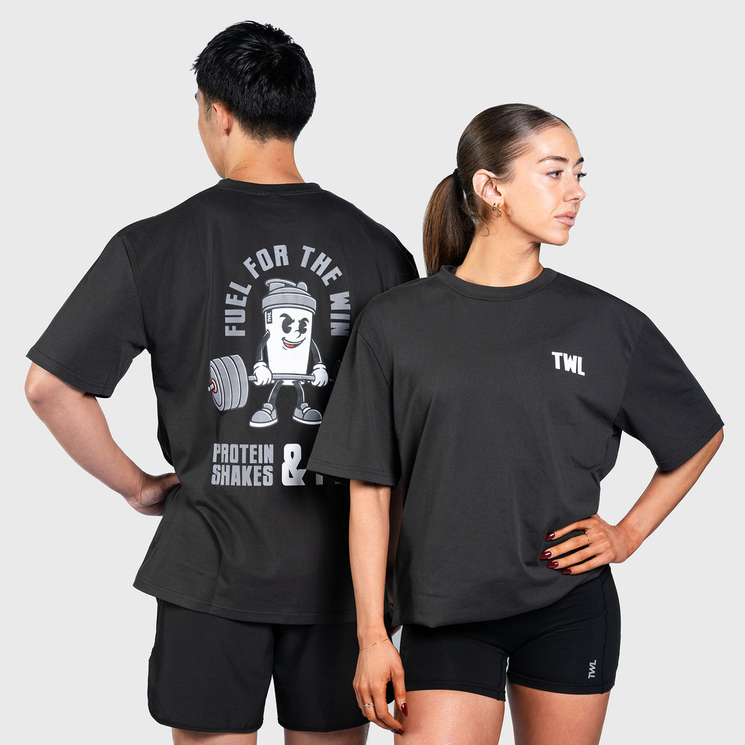 TWL - LIFESTYLE OVERSIZED T-SHIRT - SHAKER & PRs - WASHED BLACK
