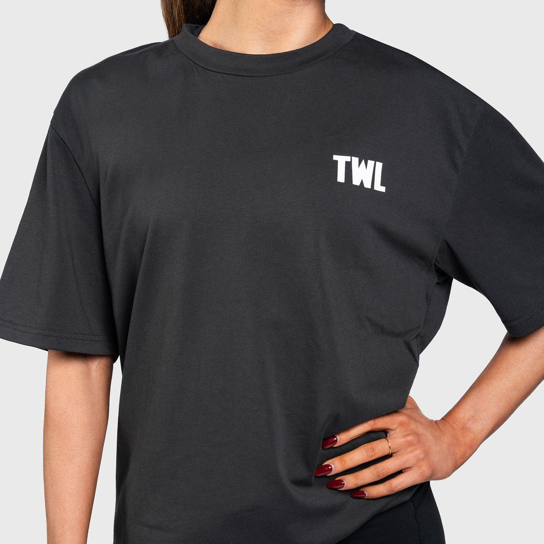 TWL - LIFESTYLE OVERSIZED T-SHIRT - SHAKER & PRs - WASHED BLACK