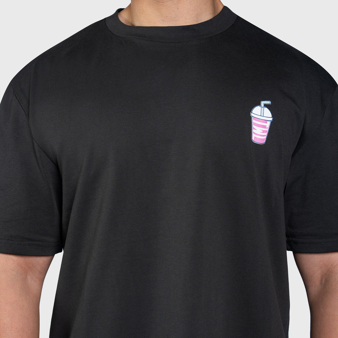 TWL - LIFESTYLE OVERSIZED T-SHIRT - SQUATS & SHAKES - WASHED BLACK