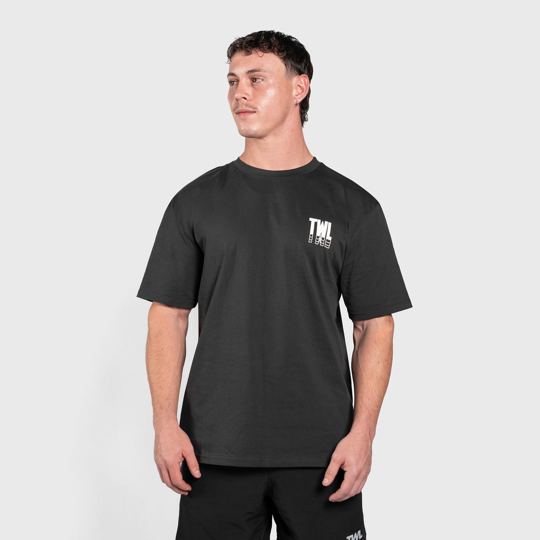 TWL - LIFESTYLE OVERSIZED T-SHIRT - BICEPS & BURRITOS - WASHED BLACK