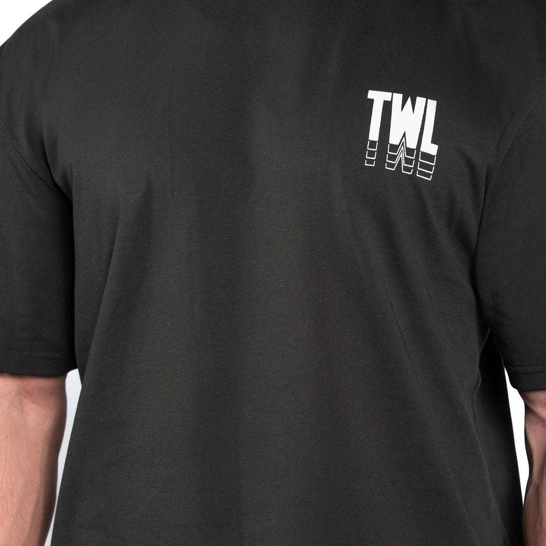 TWL - LIFESTYLE OVERSIZED T-SHIRT - BICEPS & BURRITOS - WASHED BLACK