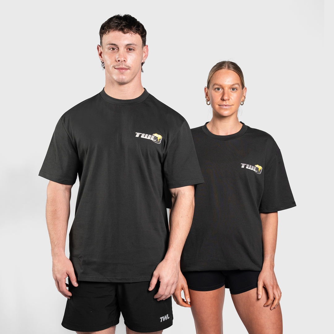 TWL - LIFESTYLE OVERSIZED T-SHIRT - FAT STACKS - WASHED BLACK
