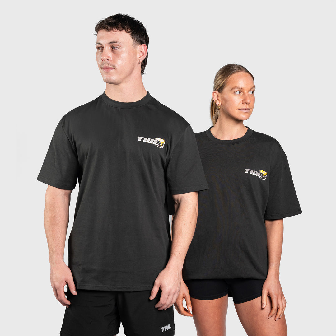 TWL - LIFESTYLE OVERSIZED T-SHIRT - FAT STACKS - WASHED BLACK