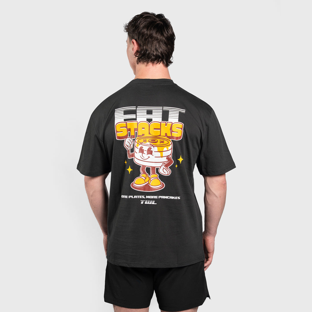 TWL - LIFESTYLE OVERSIZED T-SHIRT - FAT STACKS - WASHED BLACK