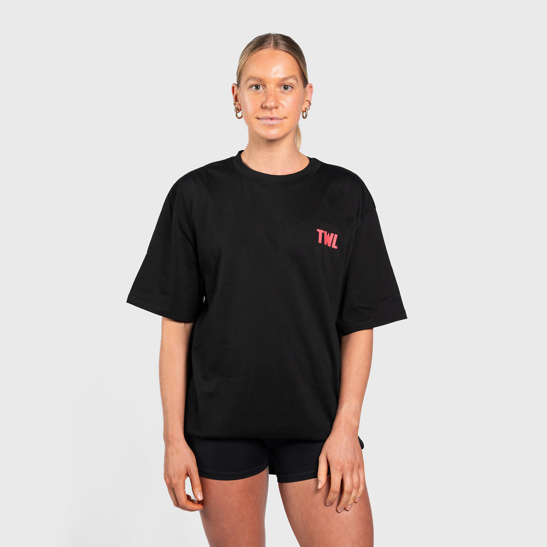 TWL - LIFESTYLE OVERSIZED T-SHIRT - SHAKER & PRs - BLACK