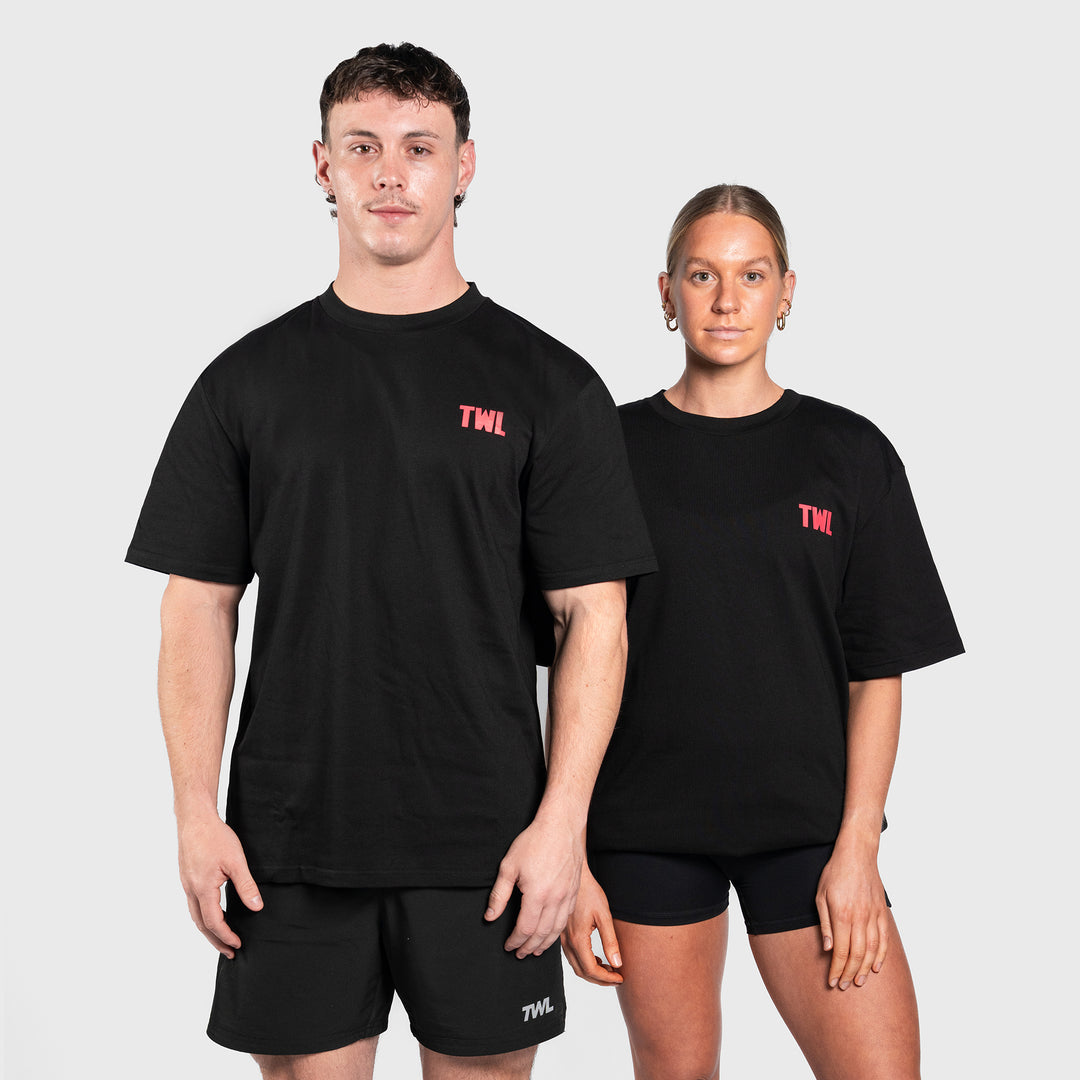 TWL - LIFESTYLE OVERSIZED T-SHIRT - SHAKER & PRs - BLACK