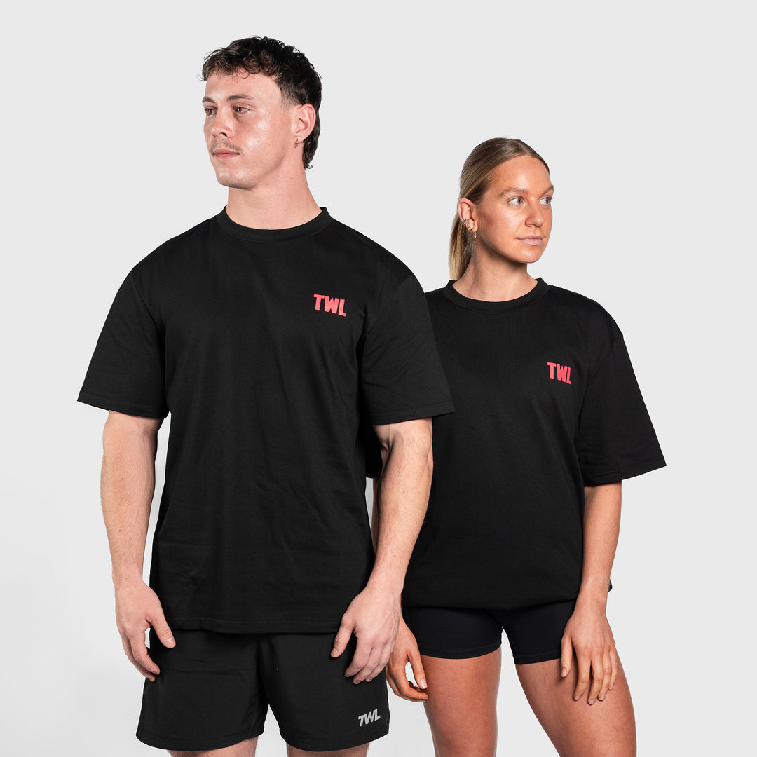 TWL - LIFESTYLE OVERSIZED T-SHIRT - SHAKER & PRs - BLACK