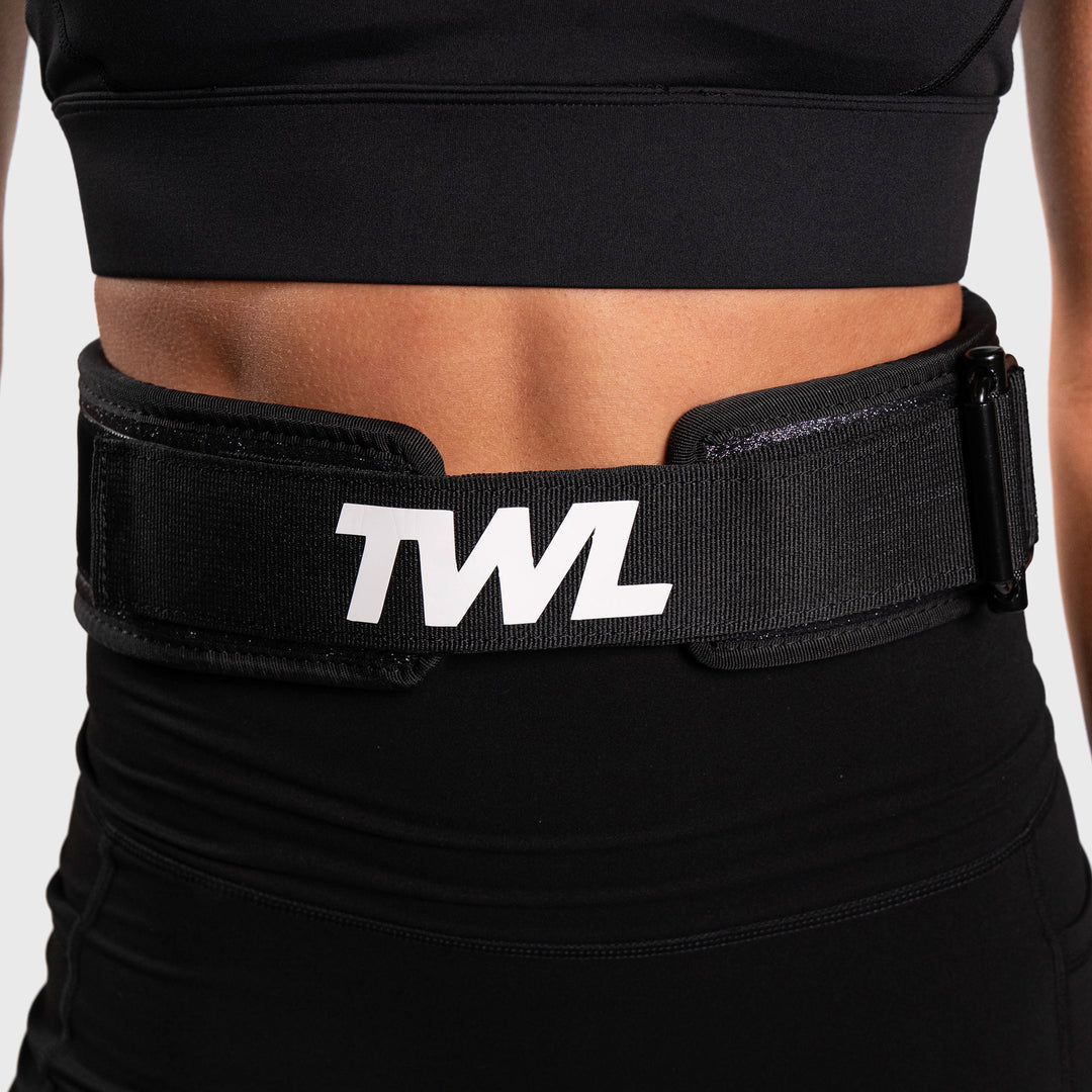 TWL - HYBRID VELCRO LIFTING BELT - 3" - BLACK SPARKLE