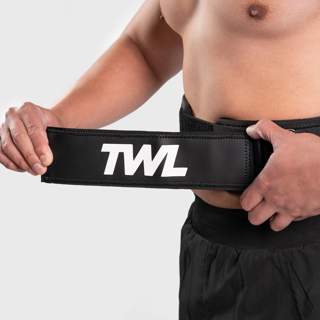 TWL - HYBRID VELCRO PATCH LIFTING BELT - 4" - BLACK