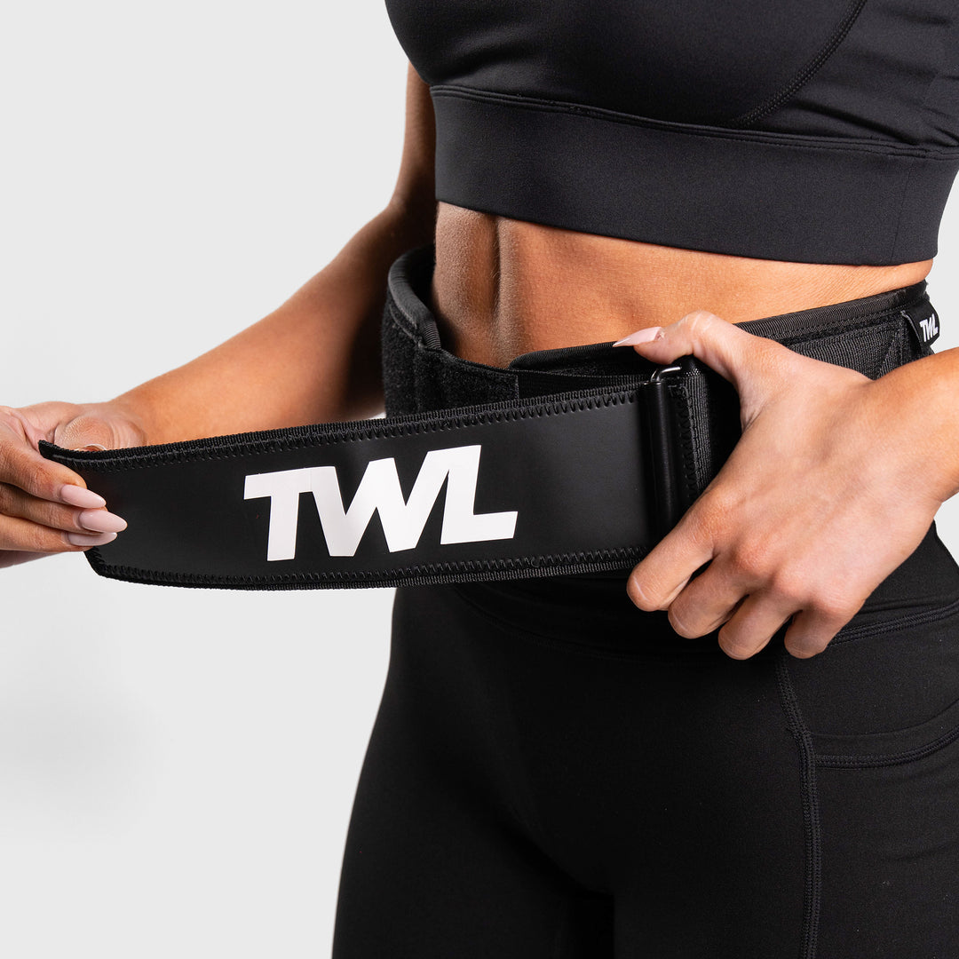 TWL - HYBRID VELCRO PATCH LIFTING BELT - 4" - BLACK