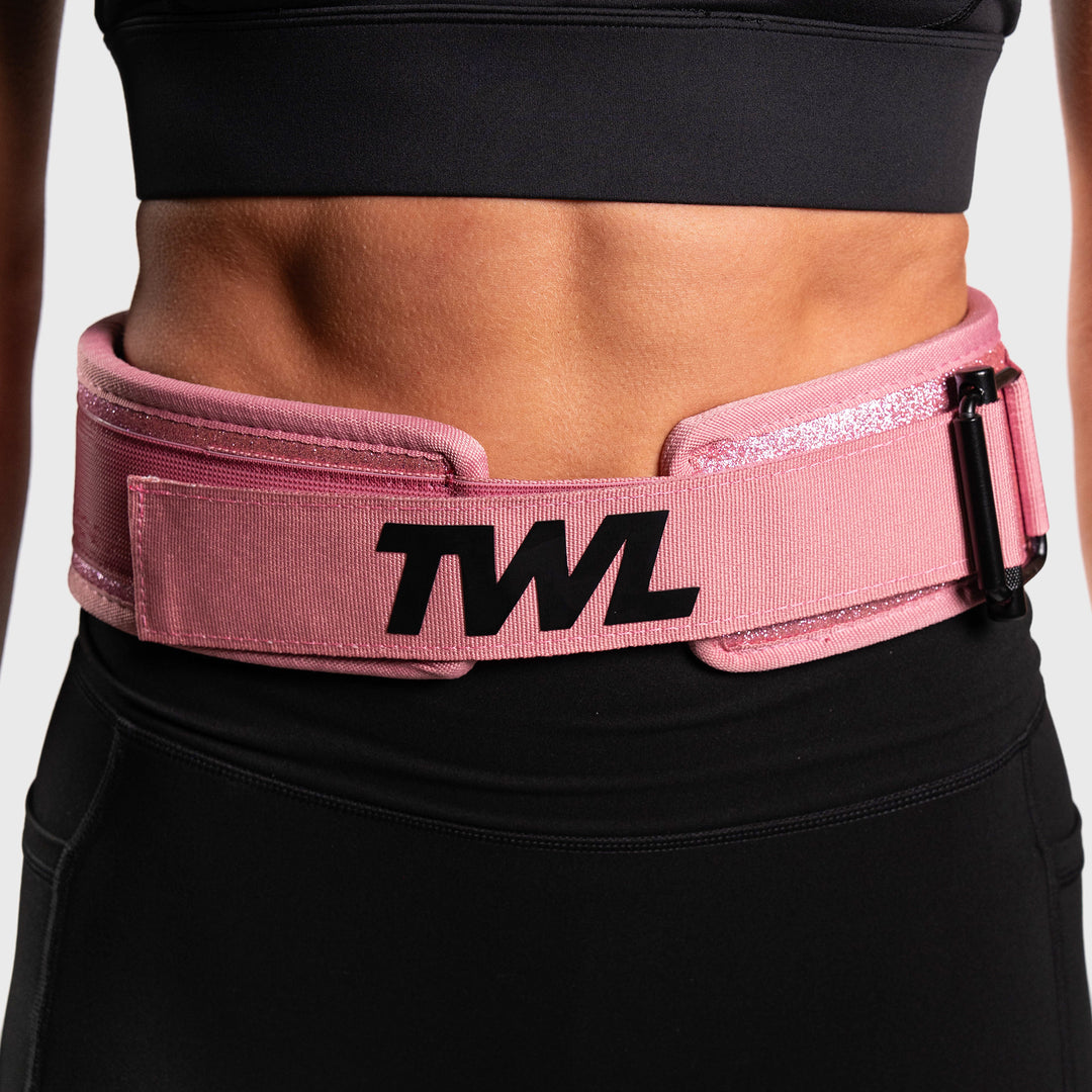 TWL - HYBRID VELCRO LIFTING BELT - 3" - PINK SPARKLE