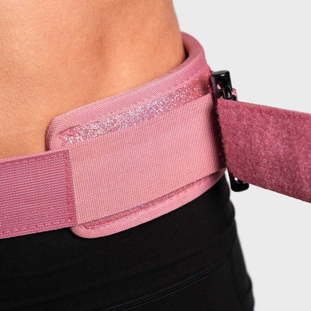 TWL - HYBRID VELCRO LIFTING BELT - 3" - PINK SPARKLE