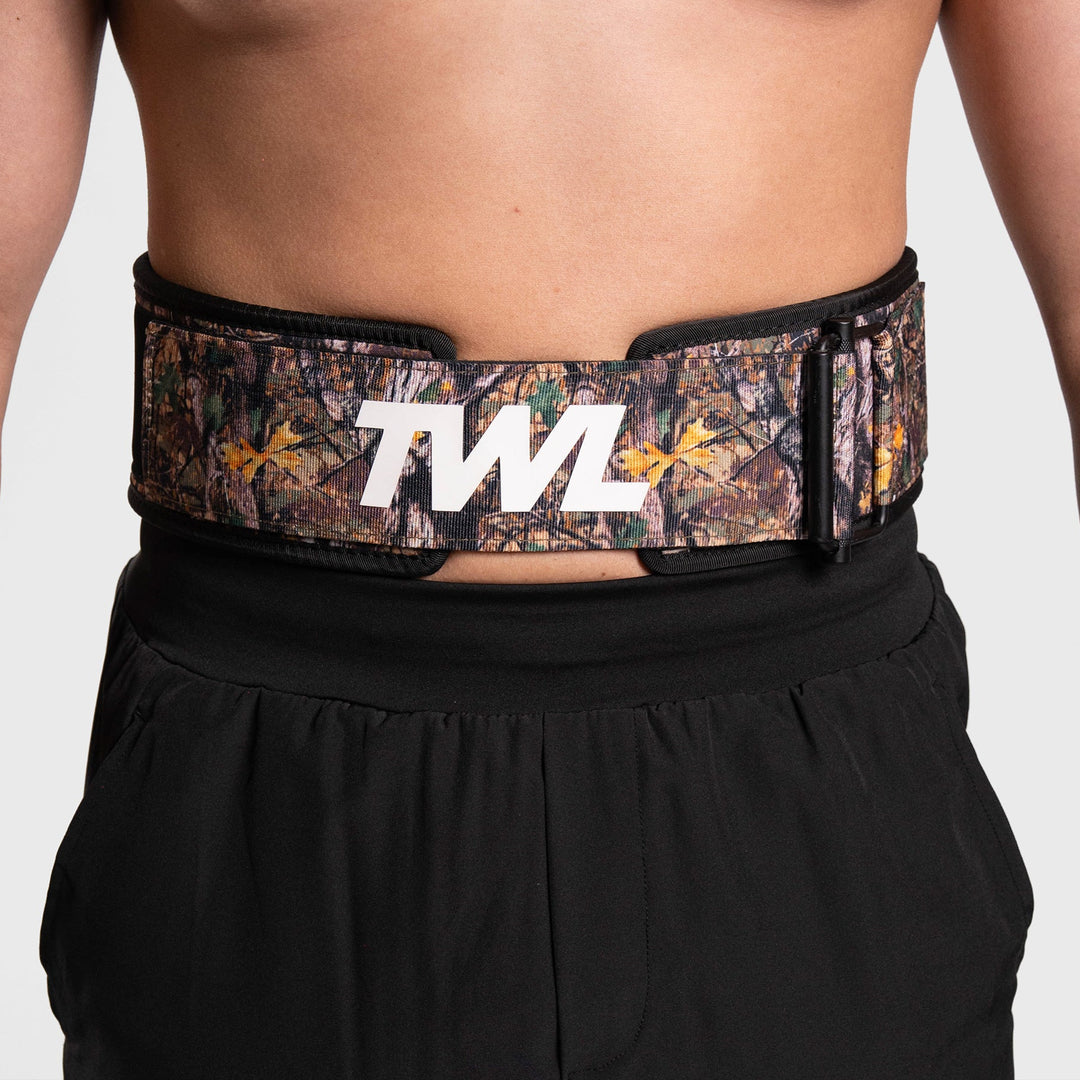 TWL - HYBRID VELCRO LIFTING BELT - 4" - TREE CAMO