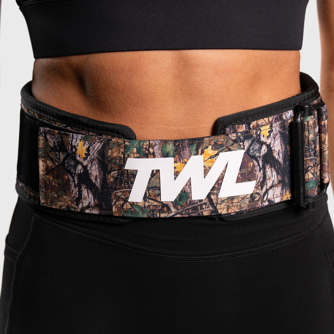 TWL - HYBRID VELCRO LIFTING BELT - 4" - TREE CAMO