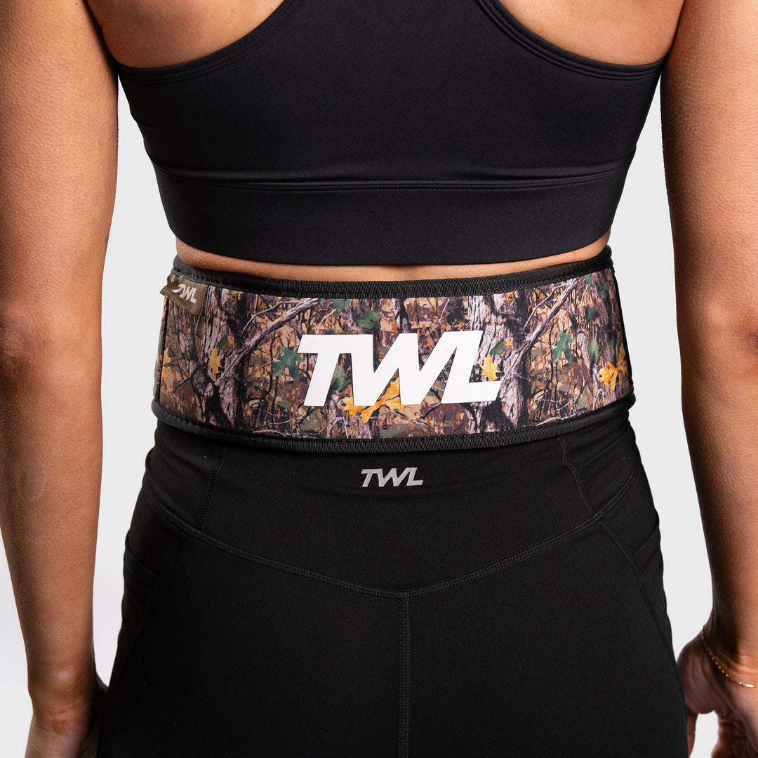 TWL Hybrid Velcro Lifting Belt Tree Camouflage – front view