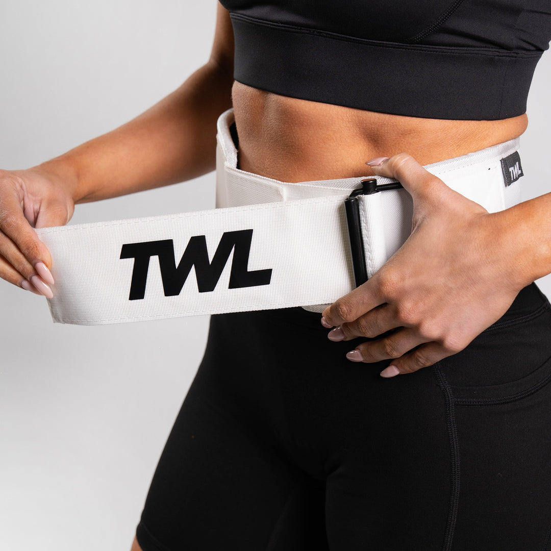 TWL - HYBRID VELCRO LIFTING BELT - WHITE
