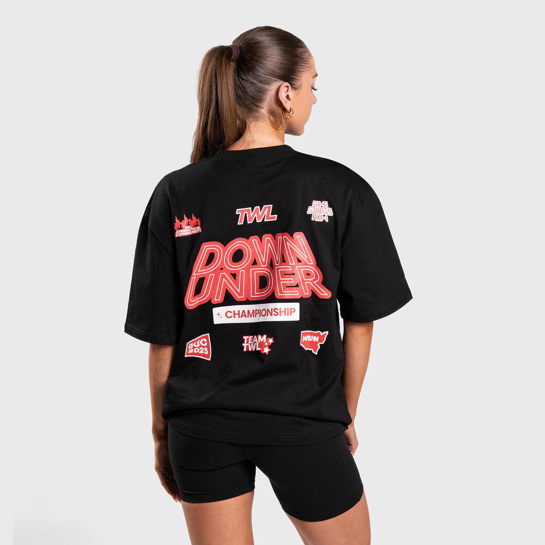 TWL - LIFESTYLE OVERSIZED T-SHIRT - DOWN UNDER (DUC) CAPSULE - BLACK