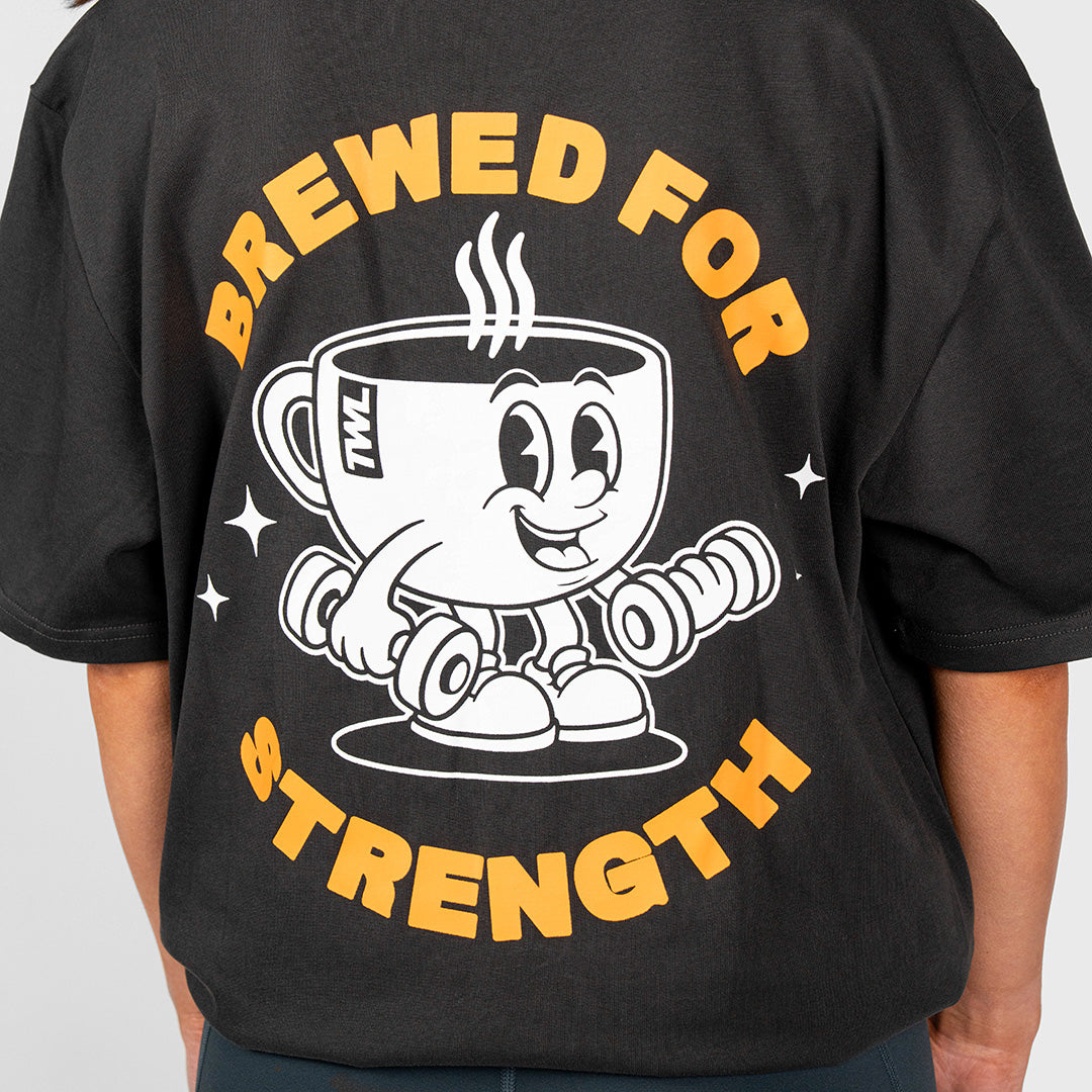 TWL - LIFESTYLE OVERSIZED T-SHIRT - BREWED FOR STRENGTH - WASHED BLACK