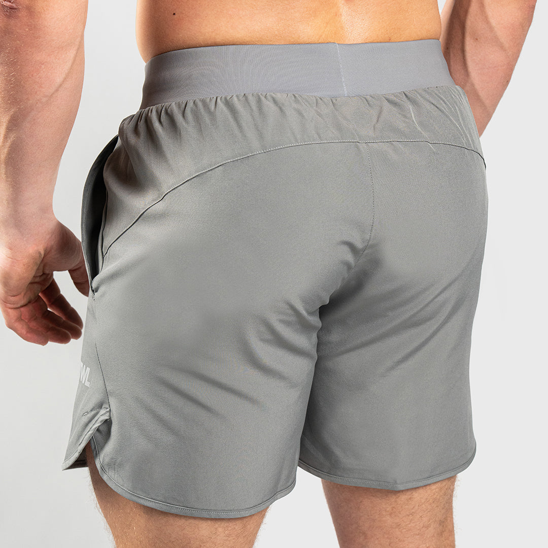 TWL men's 6 inch training shorts – Storm Grey - back view