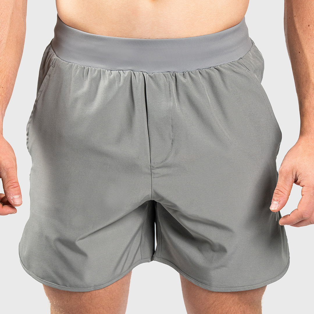 TWL men's 6 inch training shorts – Storm Grey - Front View