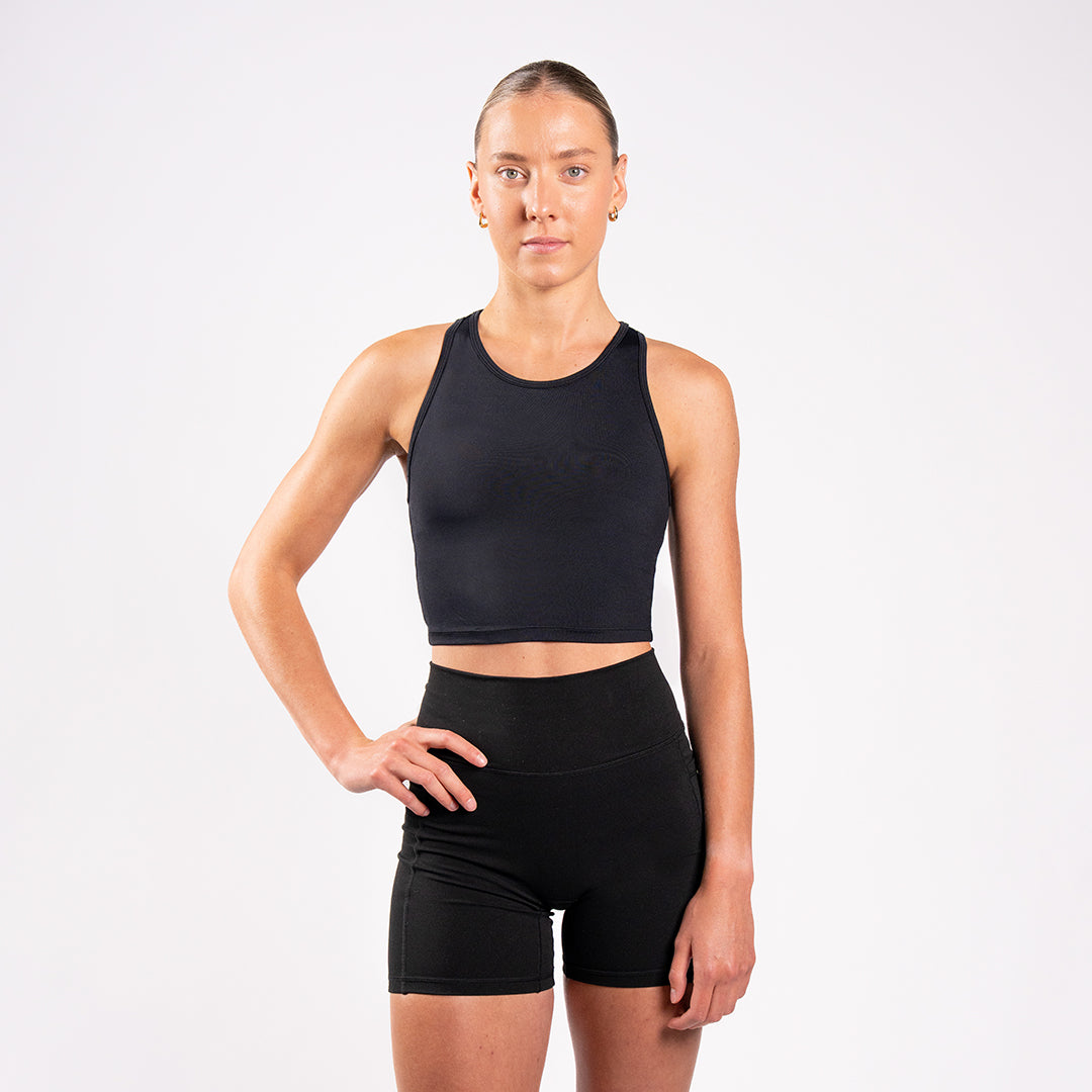 TWL - WOMEN'S P.E. CROPPED TANK - BLACK