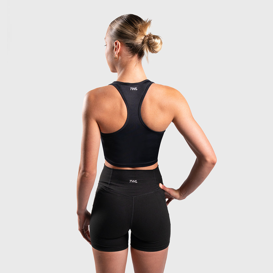 TWL - WOMEN'S P.E. CROPPED TANK - BLACK