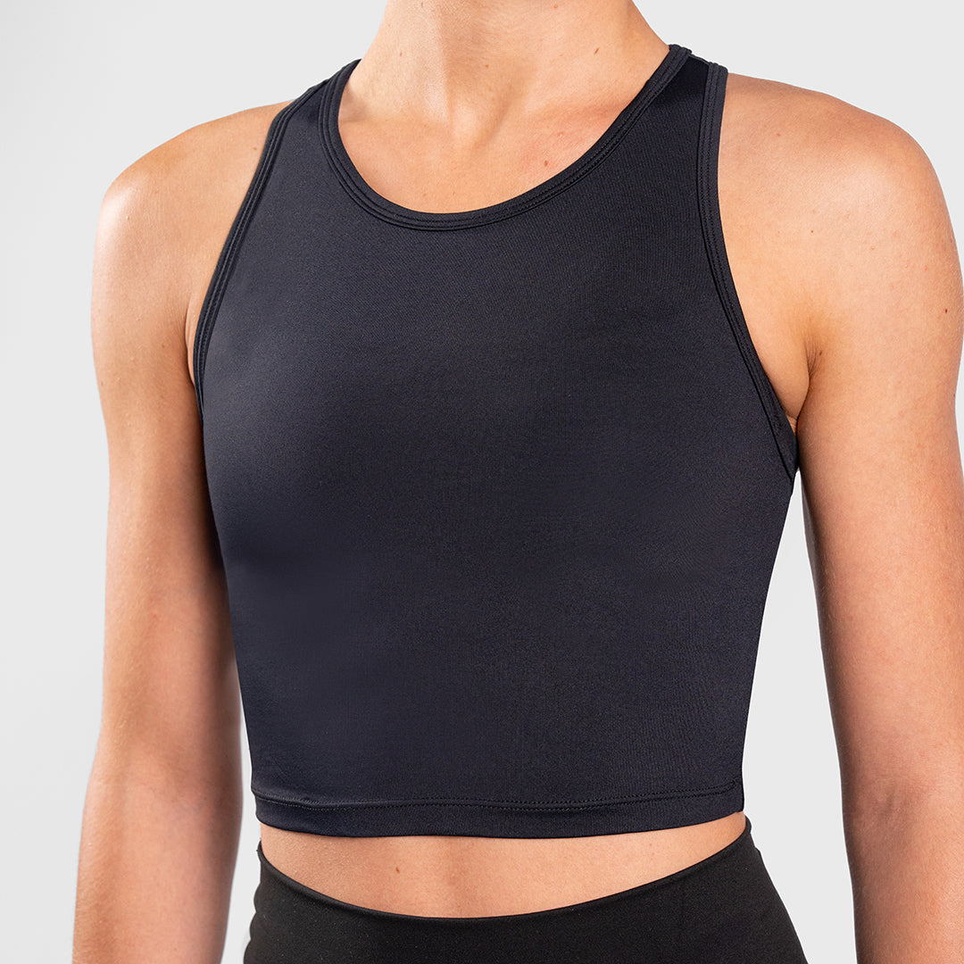 TWL - WOMEN'S P.E. CROPPED TANK - BLACK