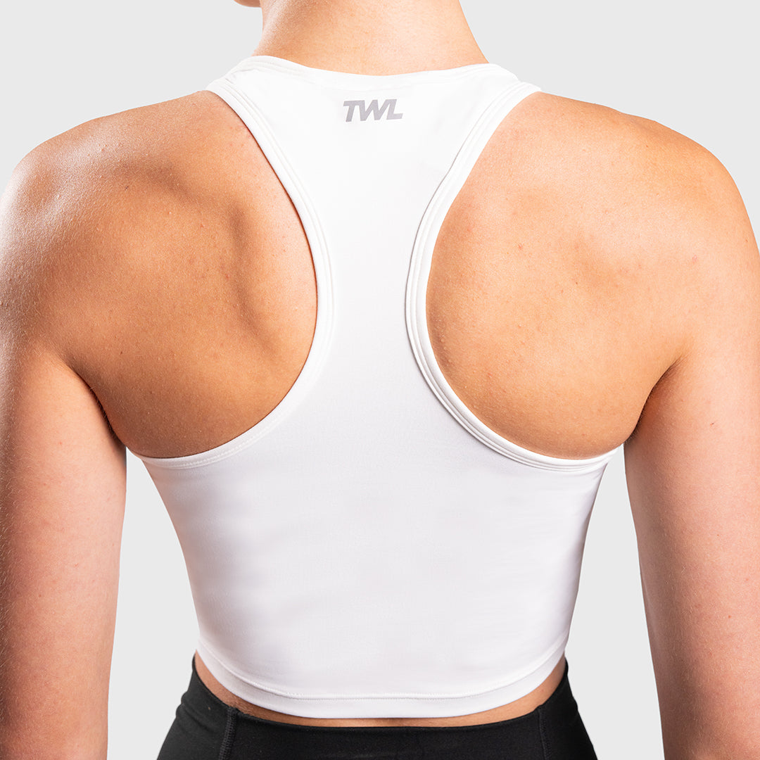 TWL - WOMEN'S P.E. CROPPED TANK - WHITE
