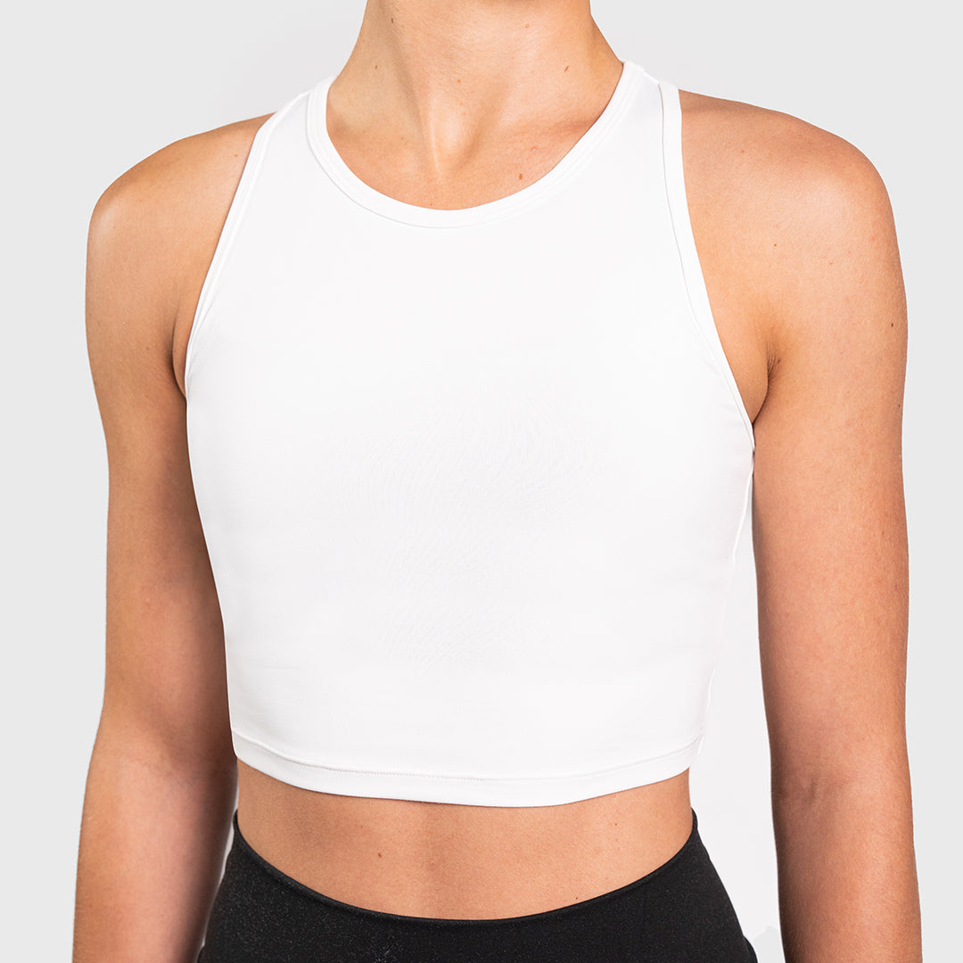 TWL - WOMEN'S P.E. CROPPED TANK - WHITE