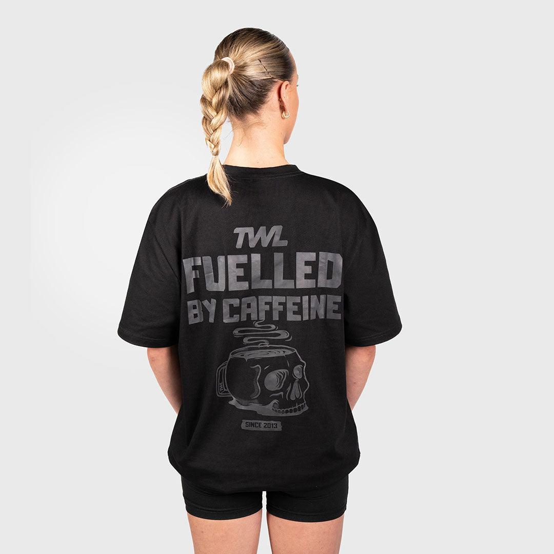 TWL - LIFESTYLE OVERSIZED T-SHIRT - FUELLED BY CAFFEINE - BLACKOUT