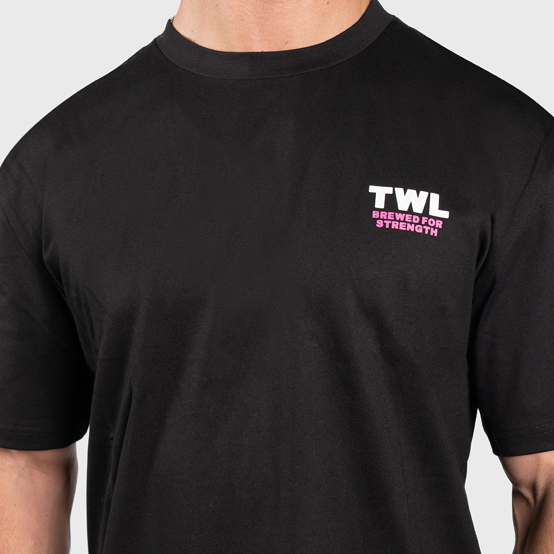 TWL - LIFESTYLE OVERSIZED T-SHIRT - BREWED FOR STRENGTH - BLACK