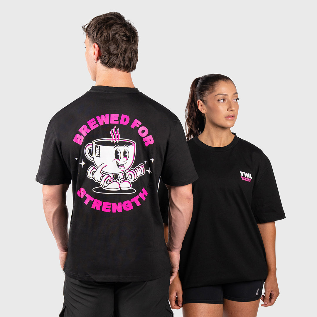 TWL - LIFESTYLE OVERSIZED T-SHIRT - BREWED FOR STRENGTH - BLACK