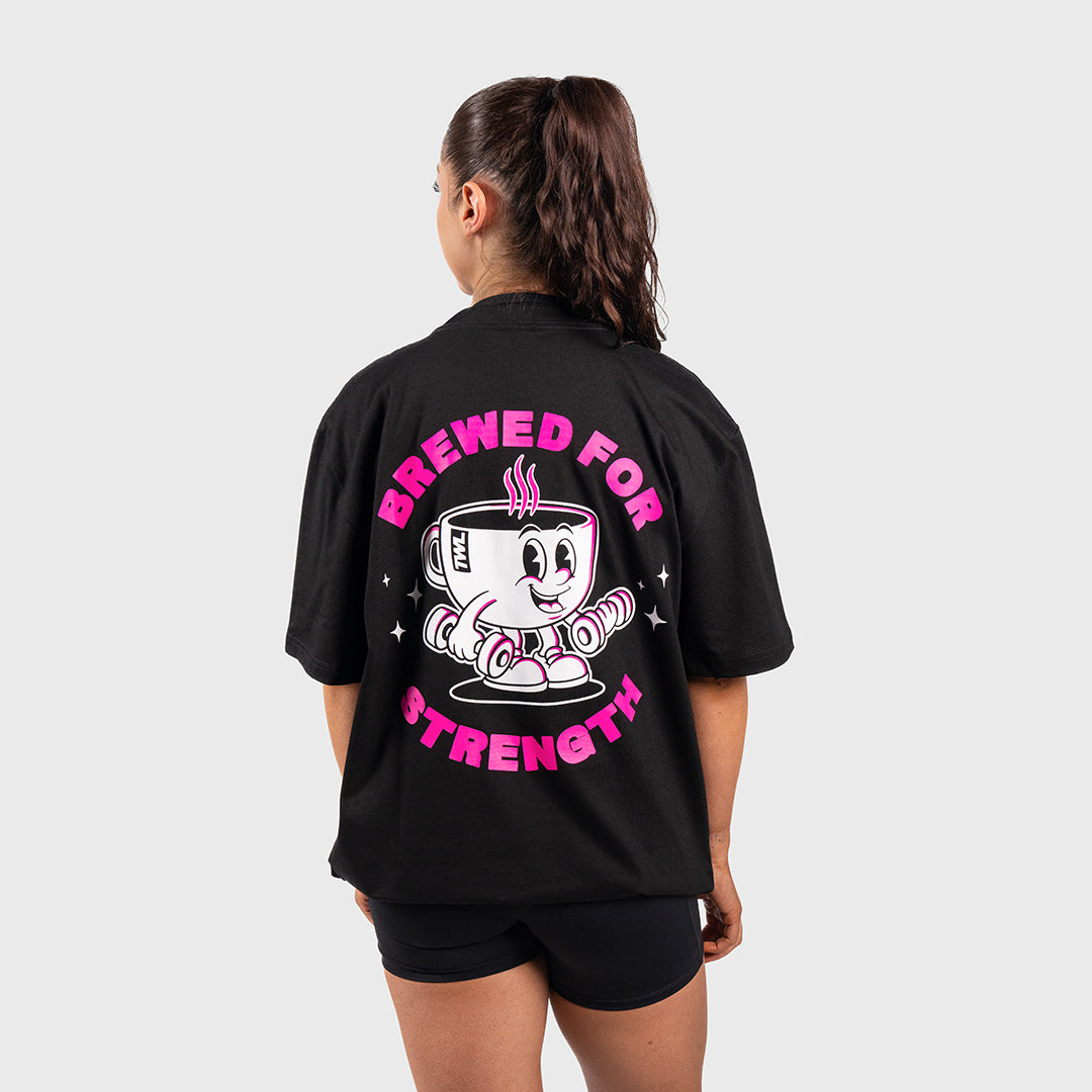 TWL - LIFESTYLE OVERSIZED T-SHIRT - BREWED FOR STRENGTH - BLACK