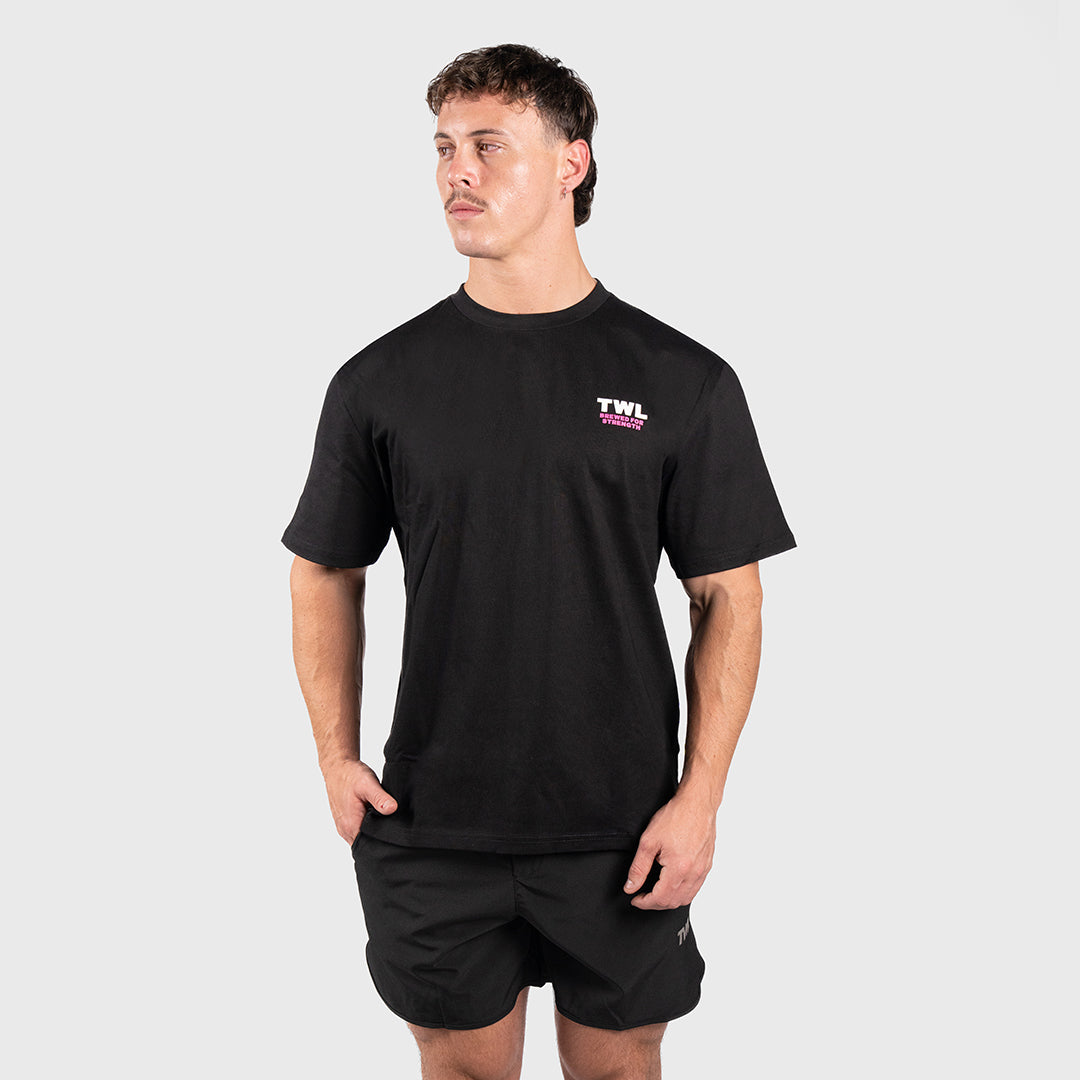 TWL - LIFESTYLE OVERSIZED T-SHIRT - BREWED FOR STRENGTH - BLACK