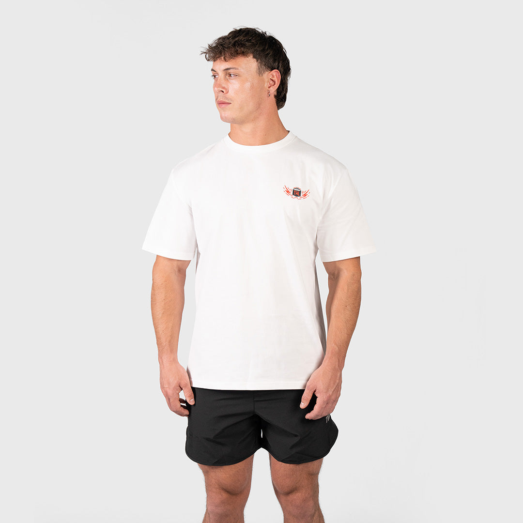 TWL - LIFESTYLE OVERSIZED T-SHIRT - BARBELL CLUB - DOBERMAN/WHITE