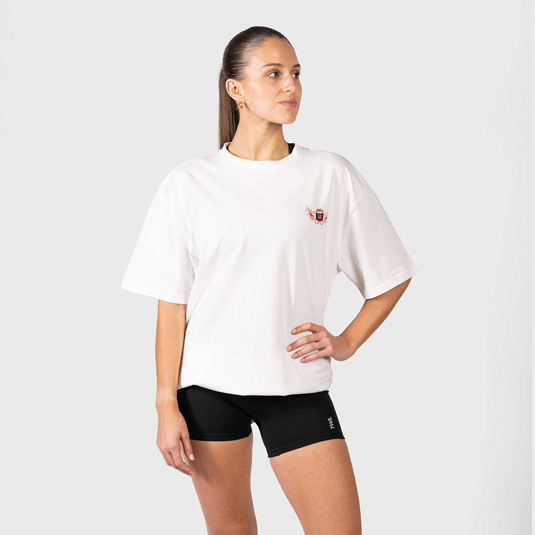 TWL - LIFESTYLE OVERSIZED T-SHIRT - BARBELL CLUB - DOBERMAN/WHITE