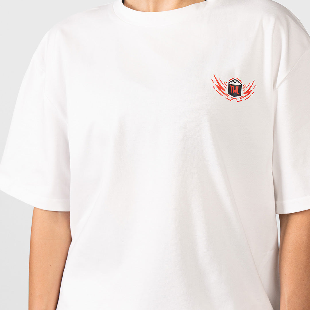 TWL - LIFESTYLE OVERSIZED T-SHIRT - BARBELL CLUB - DOBERMAN/WHITE