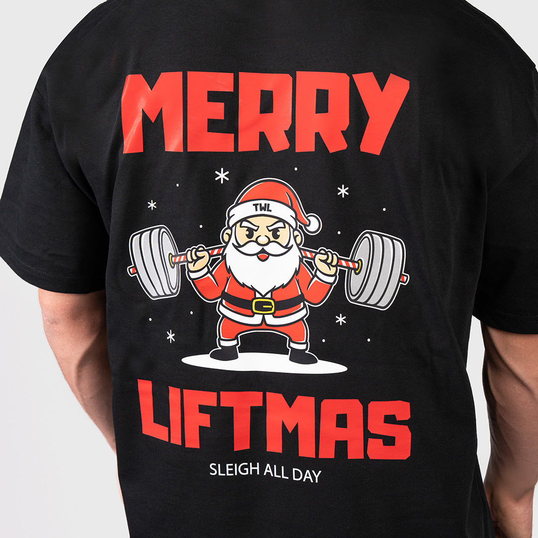 TWL - LIFESTYLE OVERSIZED T-SHIRT - MERRY LIFTMAS - BLACK