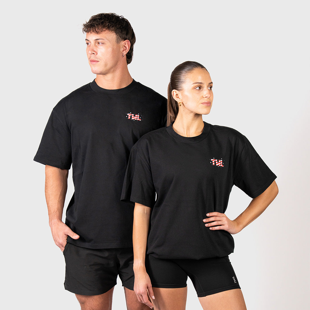 TWL - LIFESTYLE OVERSIZED T-SHIRT - MERRY LIFTMAS - BLACK