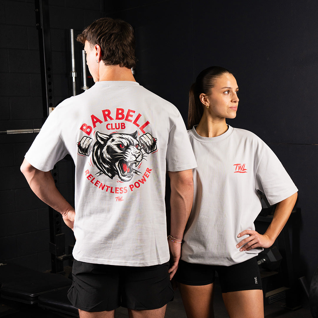 TWL - LIFESTYLE OVERSIZED T-SHIRT - BARBELL CLUB - PANTHER/LIGHT GREY
