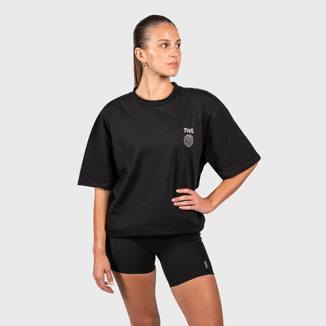 TWL - LIFESTYLE OVERSIZED T-SHIRT - GLOBE - BLACK