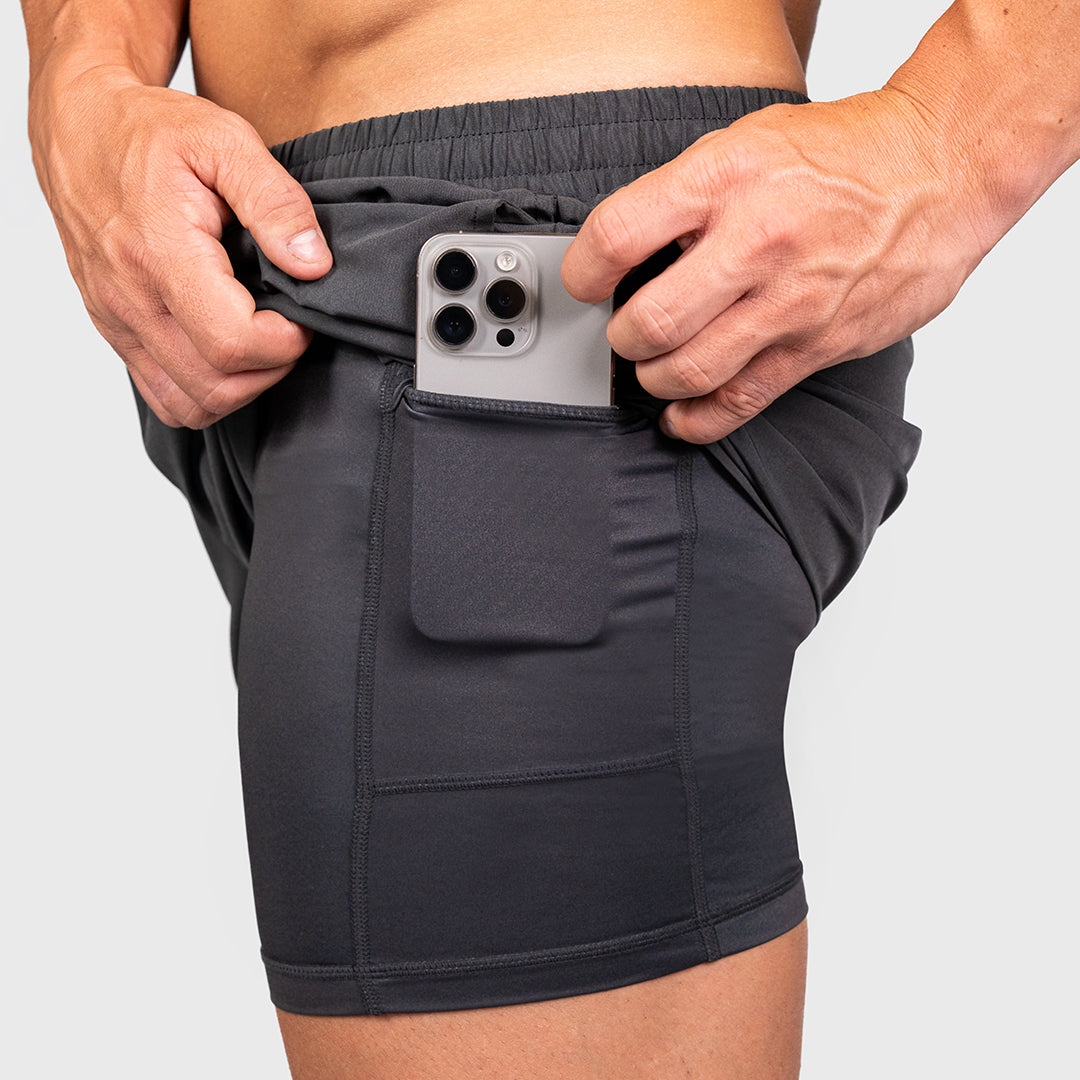 TWL - MEN'S VAULT 2-IN-1 SHORTS - CHARCOAL