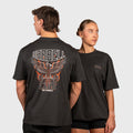 TWL - LIFESTYLE OVERSIZED T-SHIRT - PHOENIX - FADED BLACK/ORANGE