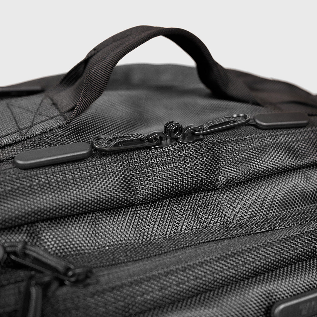 TWL Vanquish Backpack 2.0 50L Black – showing locking zips