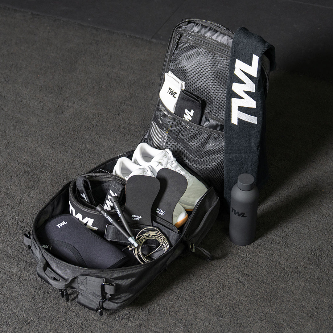 TWL Vanquish Backpack 2.0 50L Black – opened showing large amount of products it can fit inside