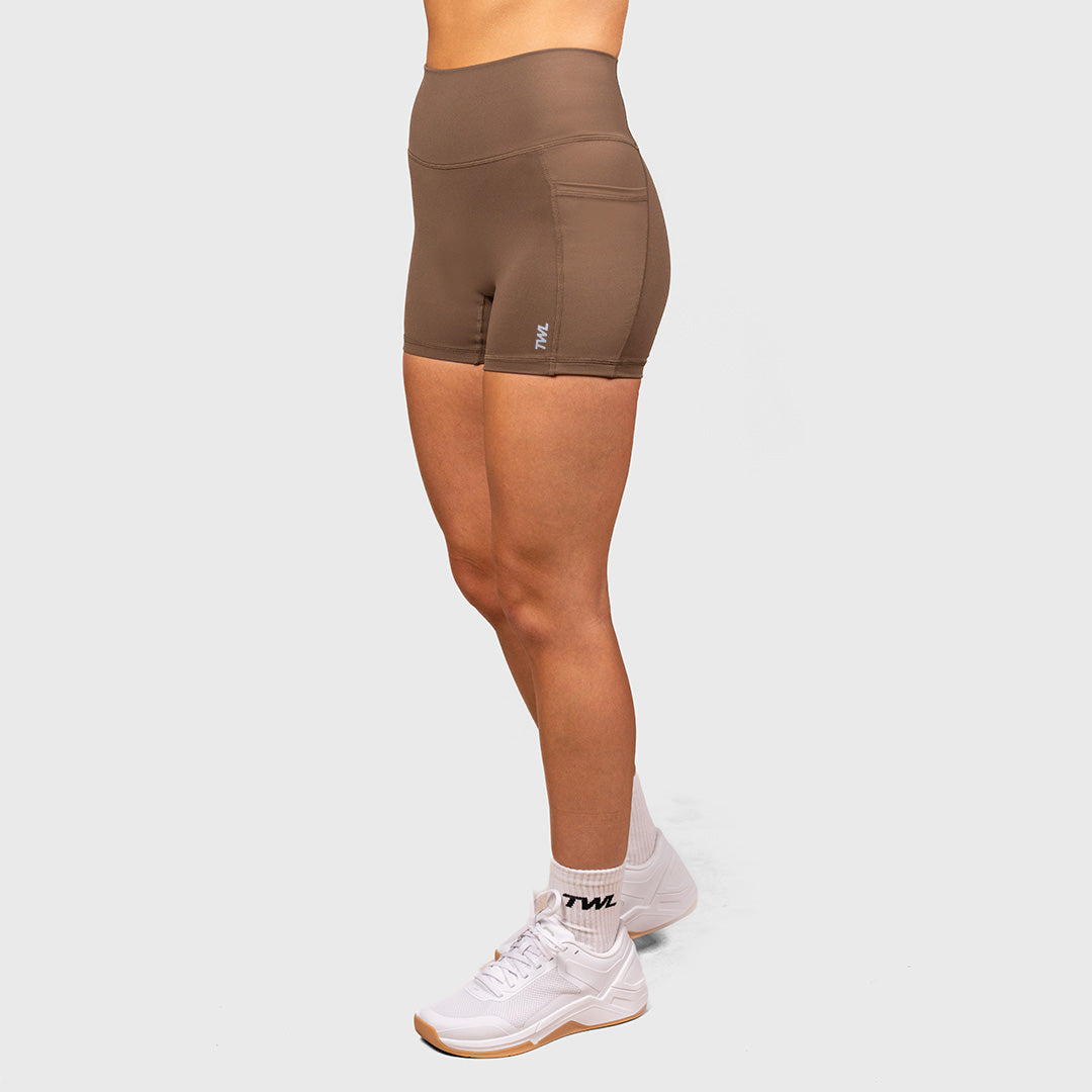 TWL - WOMEN'S REFINE SHORTS - 4.5" - COCOA POWDER