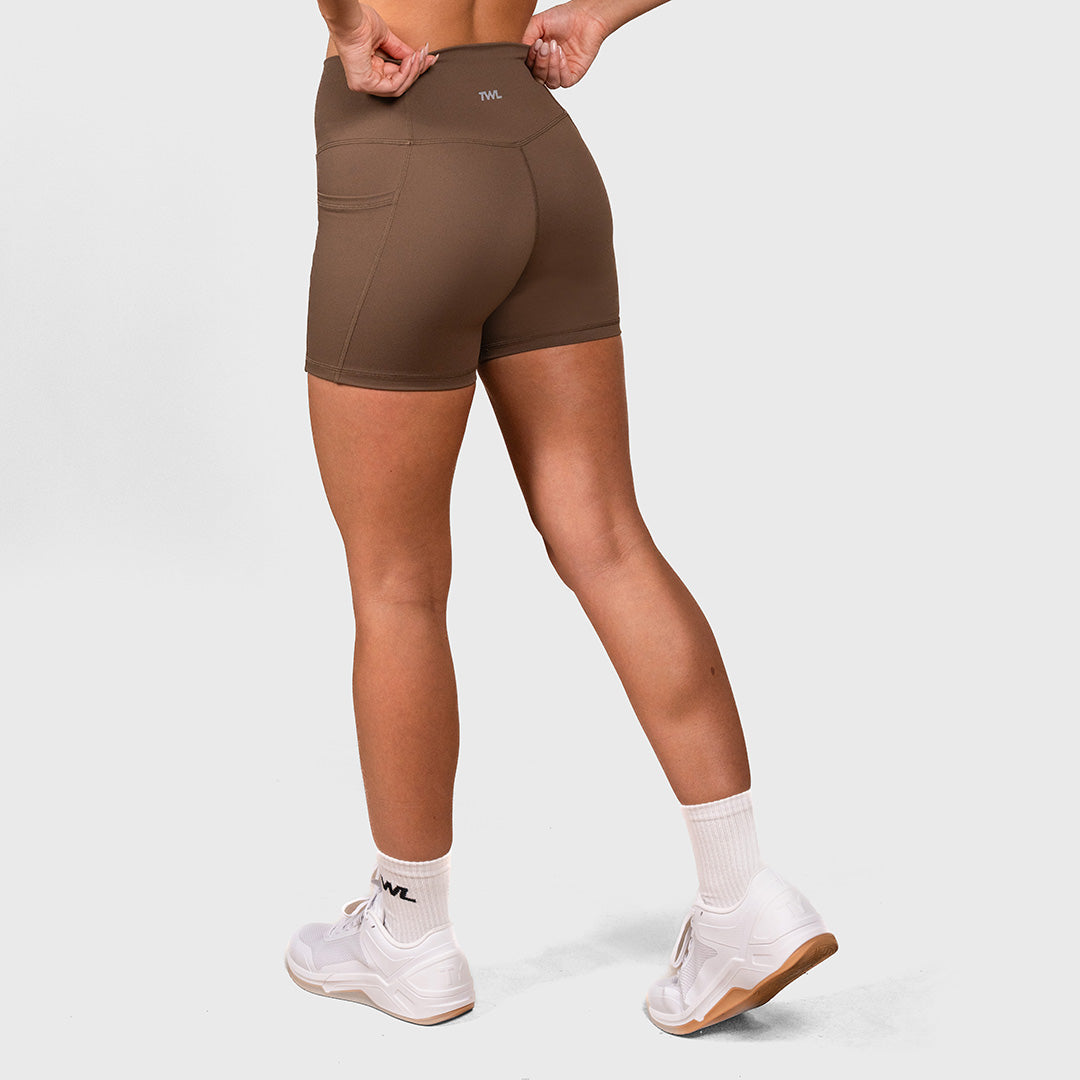 TWL - WOMEN'S REFINE SHORTS - 4.5" - COCOA POWDER