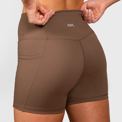 TWL - WOMEN'S REFINE SHORTS - 4.5" - COCOA POWDER
